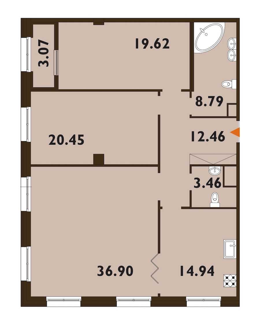 Трехкомнатная квартира в : площадь 118.16 м2 , этаж: 6 – купить в Санкт-Петербурге